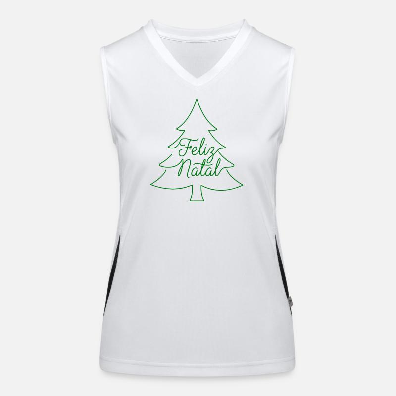 Feliz Natal Christmas Tree Christmas Design Women's Functional Contrast Tank Top