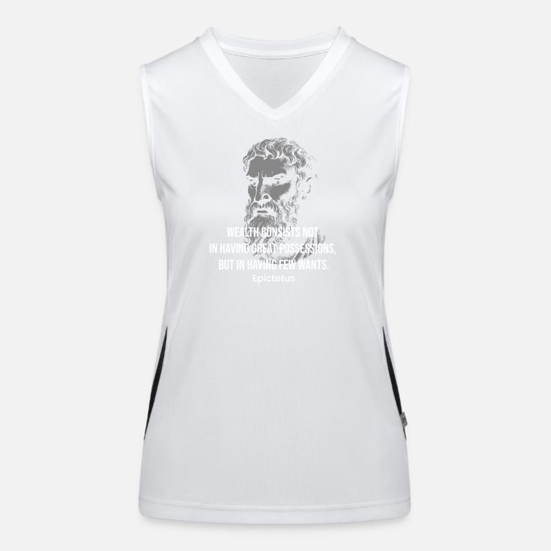 Epictetus Wealth Quote Tee Women's Functional Contrast Tank Top