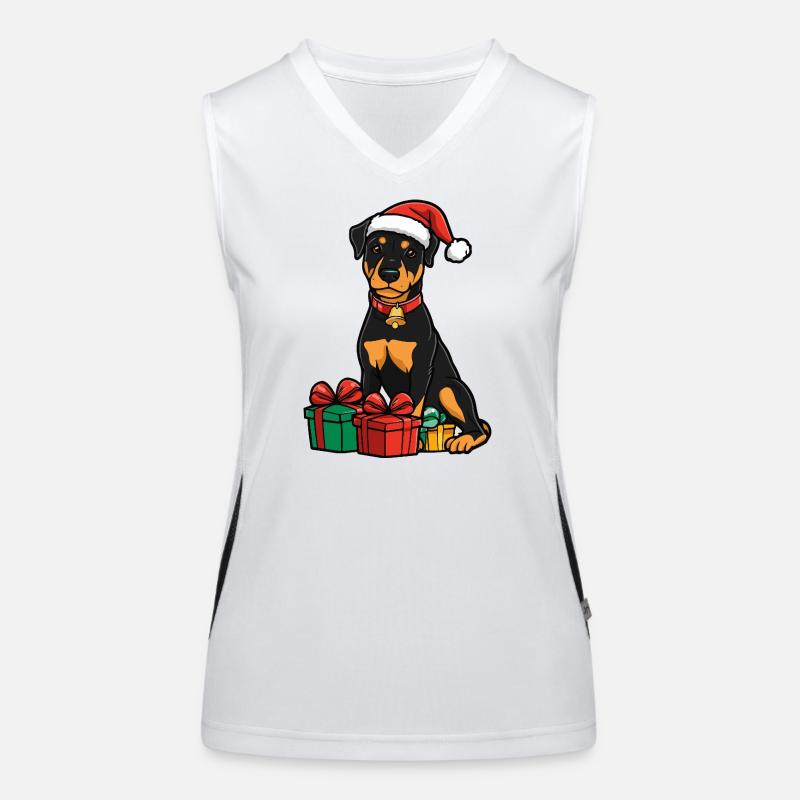 Cadeaux de Noël pour chiens doberman Débardeur respirant contrasté Femme