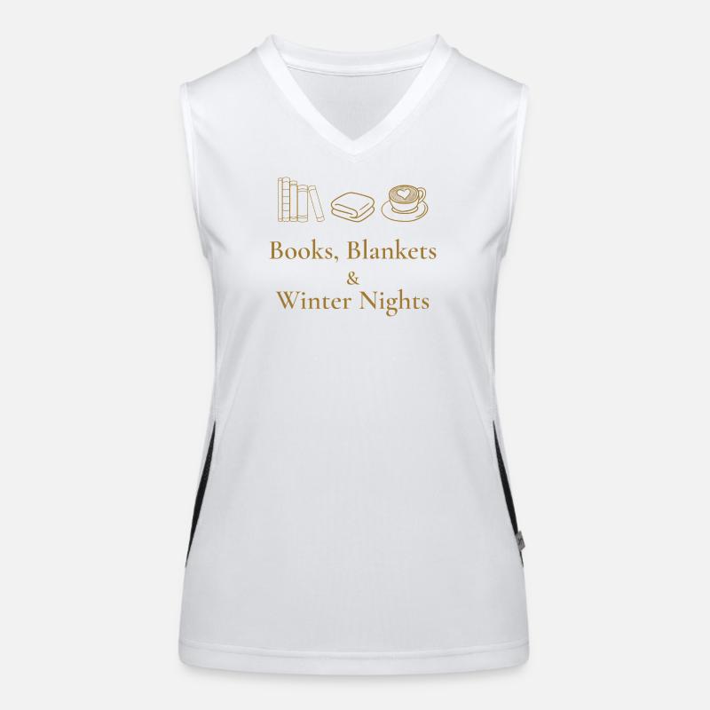 Bücher, Decken & Winternächte – Gemütliche Atmosphäre Funktionelles Kontrast-Tank Top für Frauen