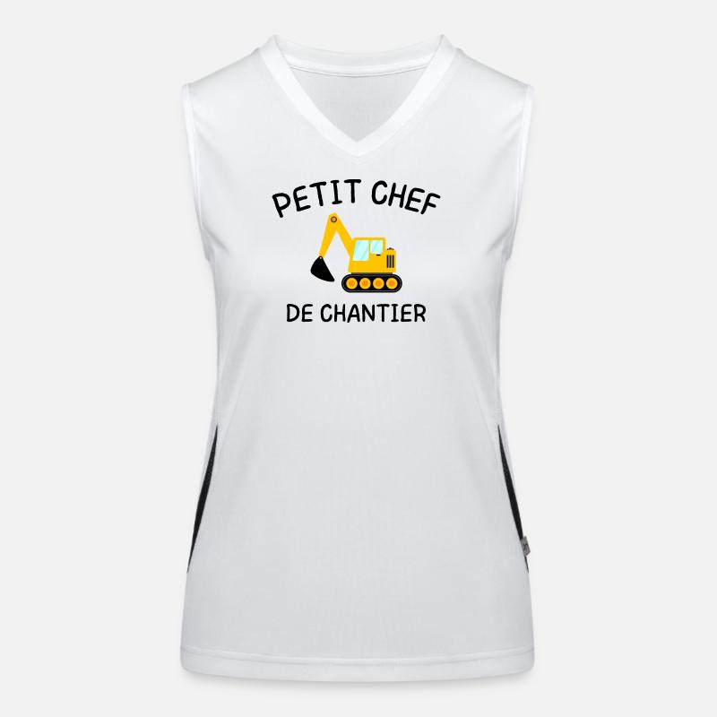 Kleiner Baustellenleiter Baumaschinenbagger Funktionelles Kontrast-Tank Top für Frauen