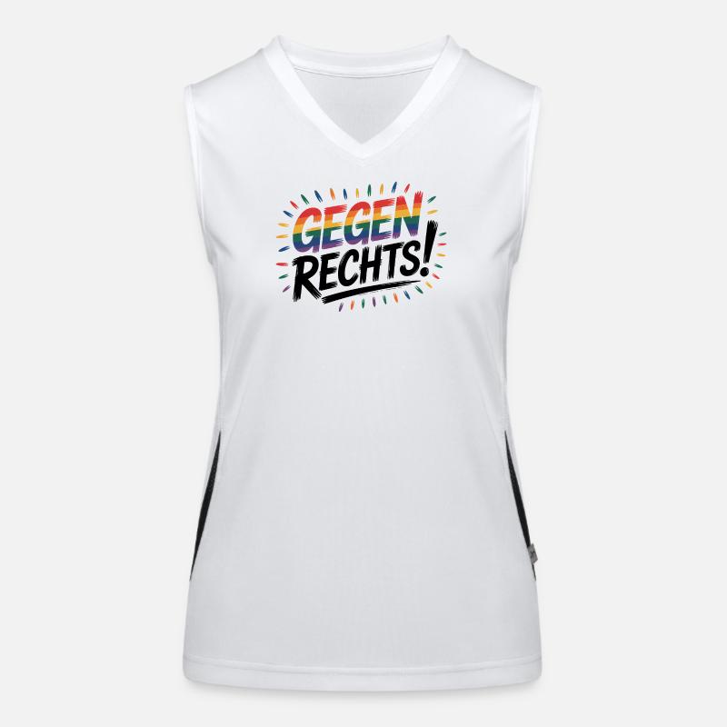 Gegen Rechts - Cool Pride Logo Funktionelles Kontrast-Tank Top für Frauen