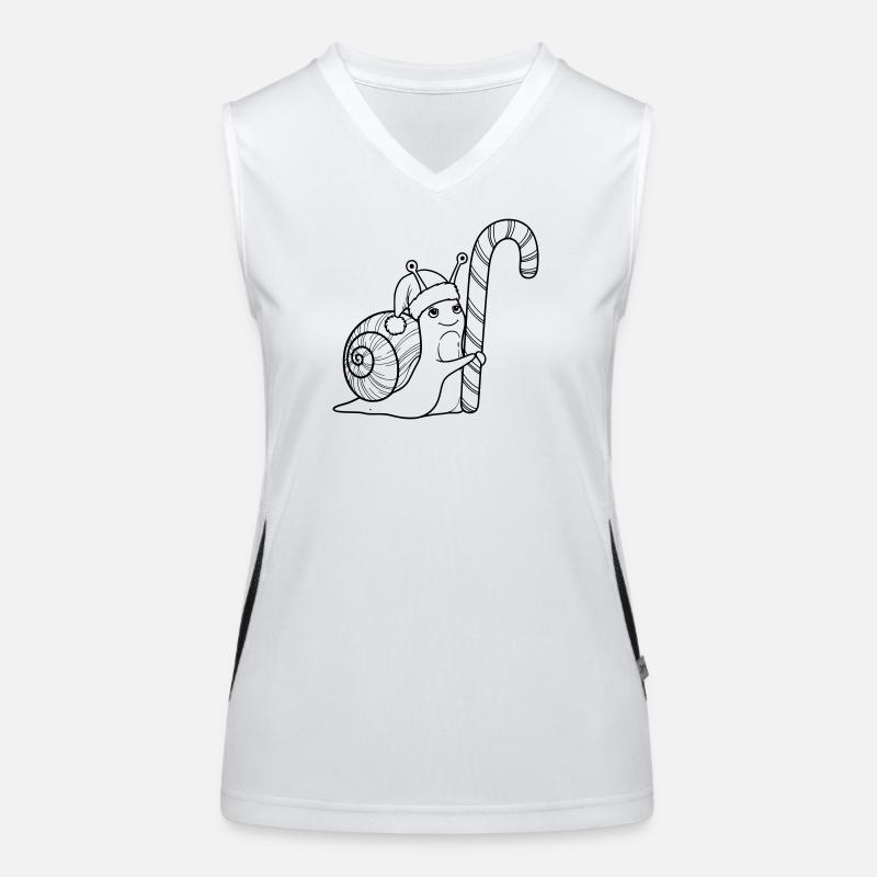 Escargot de Noël doux avec canne d’orge d’orge Débardeur respirant contrasté Femme