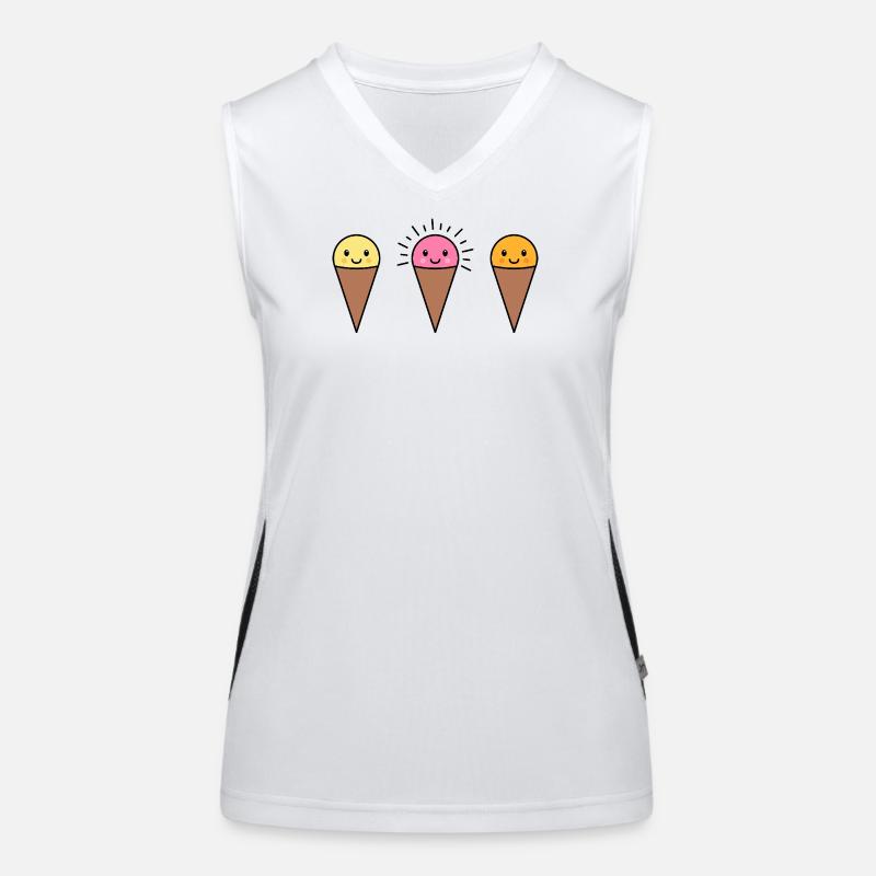 Kawaii Eis in der Waffel Funktionelles Kontrast-Tank Top für Frauen