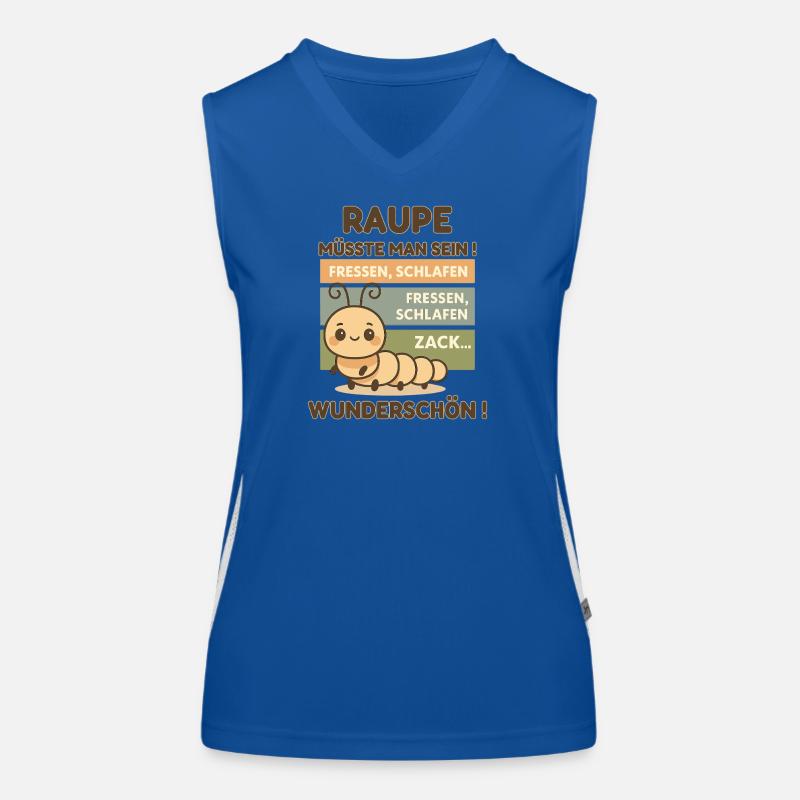 Caterpillar Saying – Eat Sleep Cute Women's Functional Contrast Tank Top
