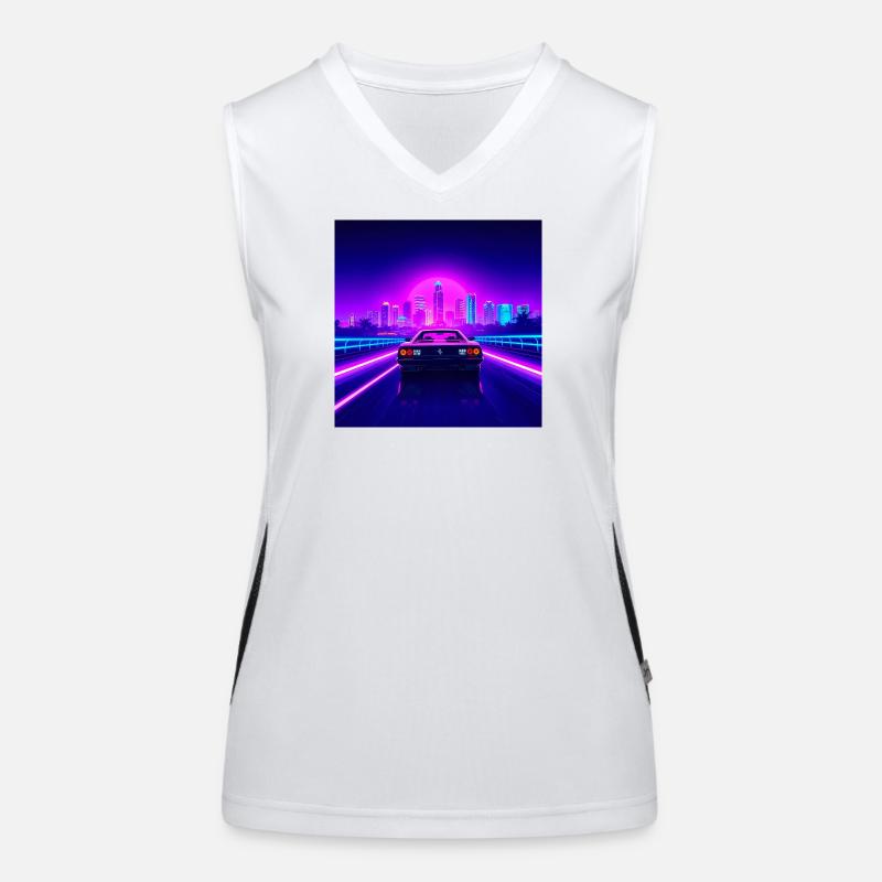 Neon Skyline and Retro Convertible Women's Functional Contrast Tank Top