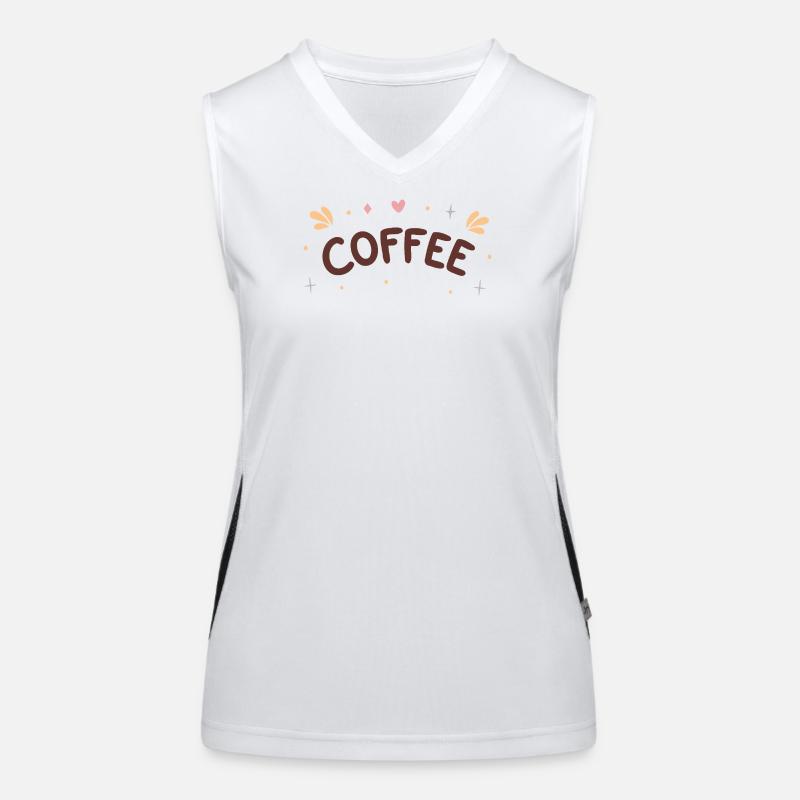 Café Ludique Lettrage Marron Joyeux Débardeur respirant contrasté Femme
