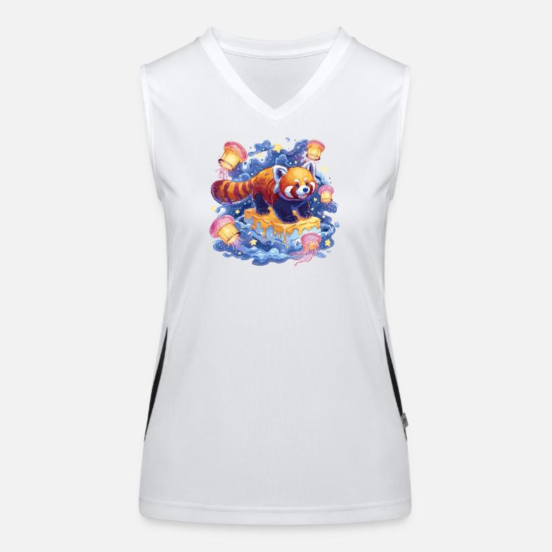Red Panda on Honey Cake Women's Functional Contrast Tank Top