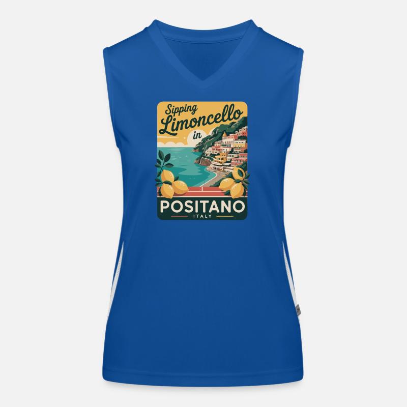 Affiche rétro de Positano Limoncello Débardeur respirant contrasté Femme