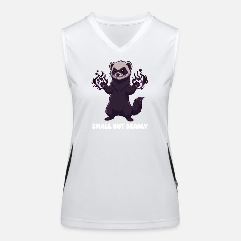 Little panda with fire aura Women's Functional Contrast Tank Top