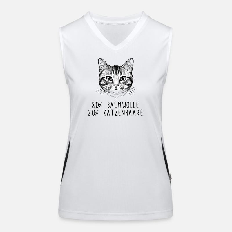 Witziges Katzenhaar Baumwolle Spruch Design Funktionelles Kontrast-Tank Top für Frauen