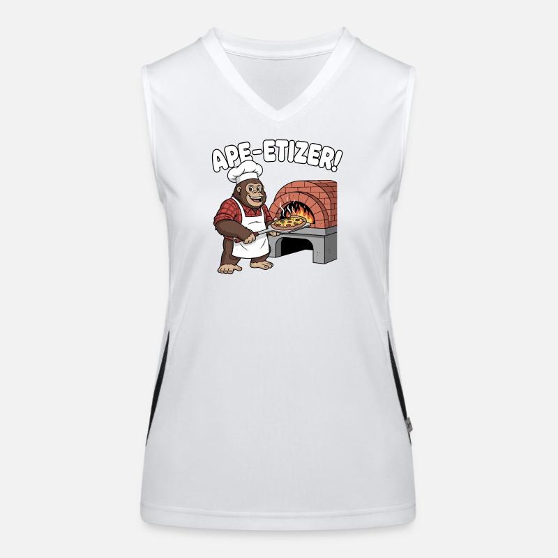Ape-Etizer Pizza Chef Women's Functional Contrast Tank Top