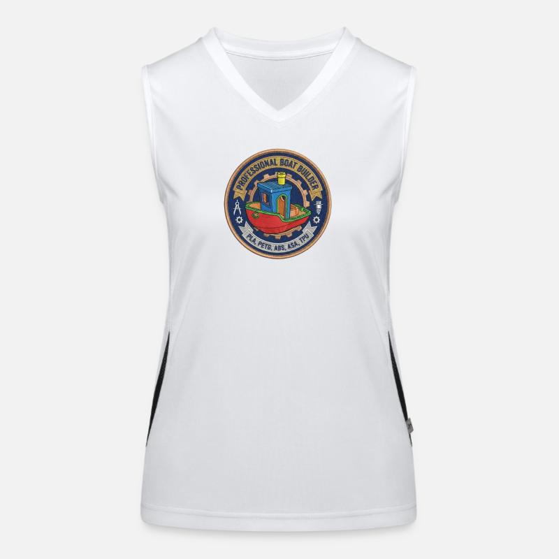 Professional Boatbuilder Benchy Patch Women's Functional Contrast Tank Top