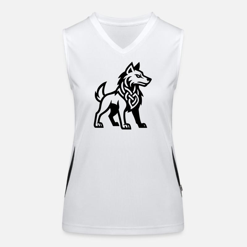 Wolf Wikinger Funktionelles Kontrast-Tank Top für Frauen