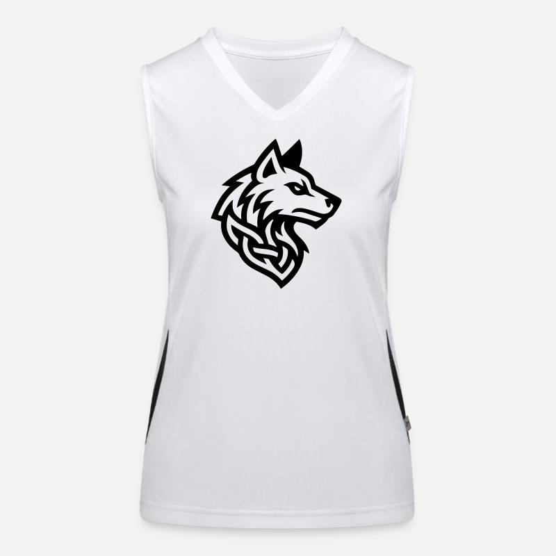 Wolf Kopf Wikinger Funktionelles Kontrast-Tank Top für Frauen
