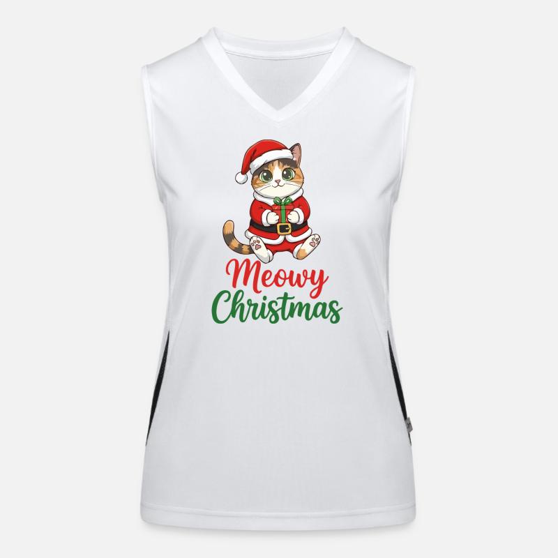 Chat Noël Miaousse Débardeur respirant contrasté Femme