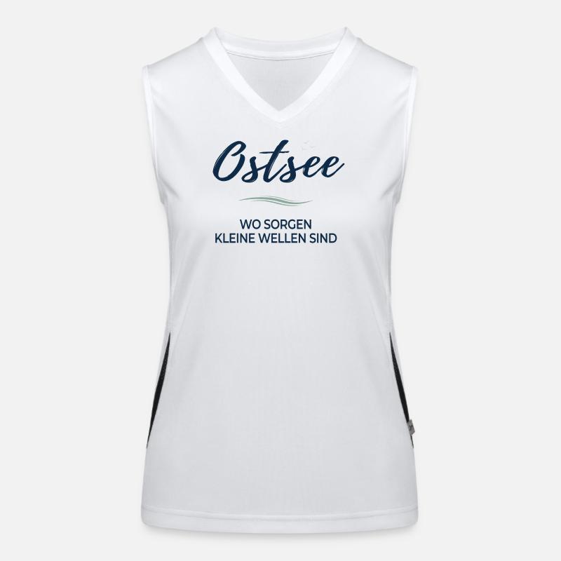 Baltic Sea – Where worries are small waves Women's Functional Contrast Tank Top