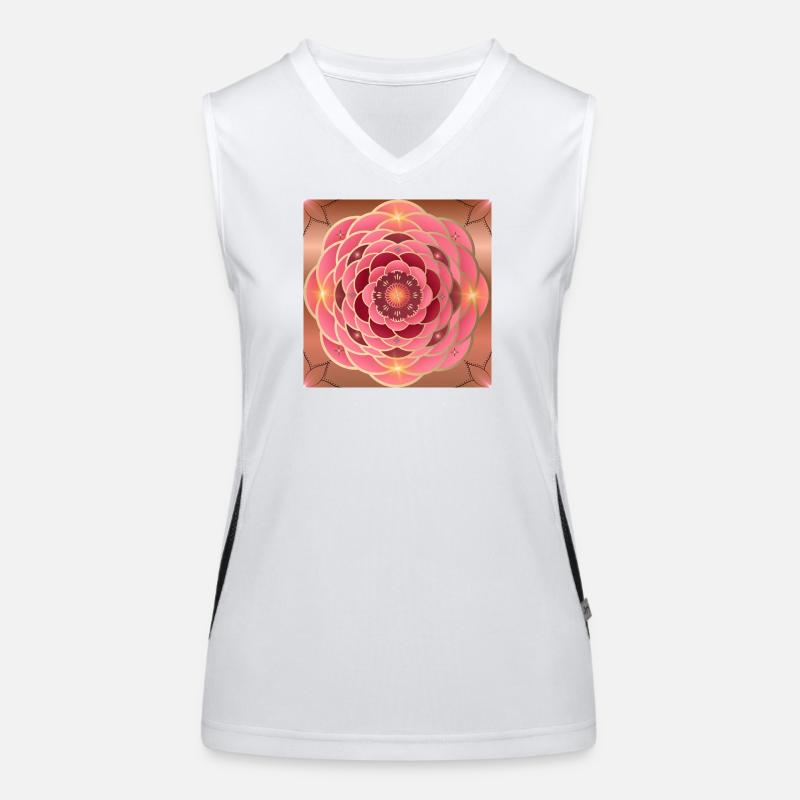 Mandalas rosé doré éclatant Débardeur respirant contrasté Femme