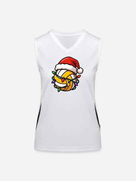 Christmas Volleyball Volleyball Player Volleybal - Women's Functional Contrast Tank Top - white/black - Front