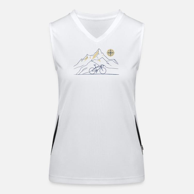 Bicycle Mountain Motif Women's Functional Contrast Tank Top