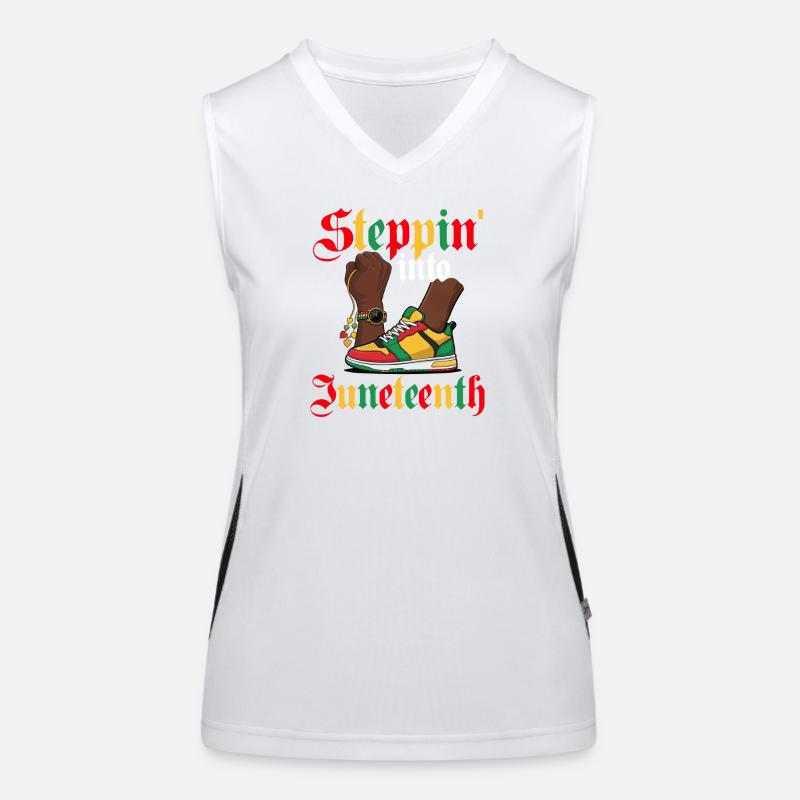 Steppin' Into Juneteenth – Schwarzer Stolz Funktionelles Kontrast-Tank Top für Frauen