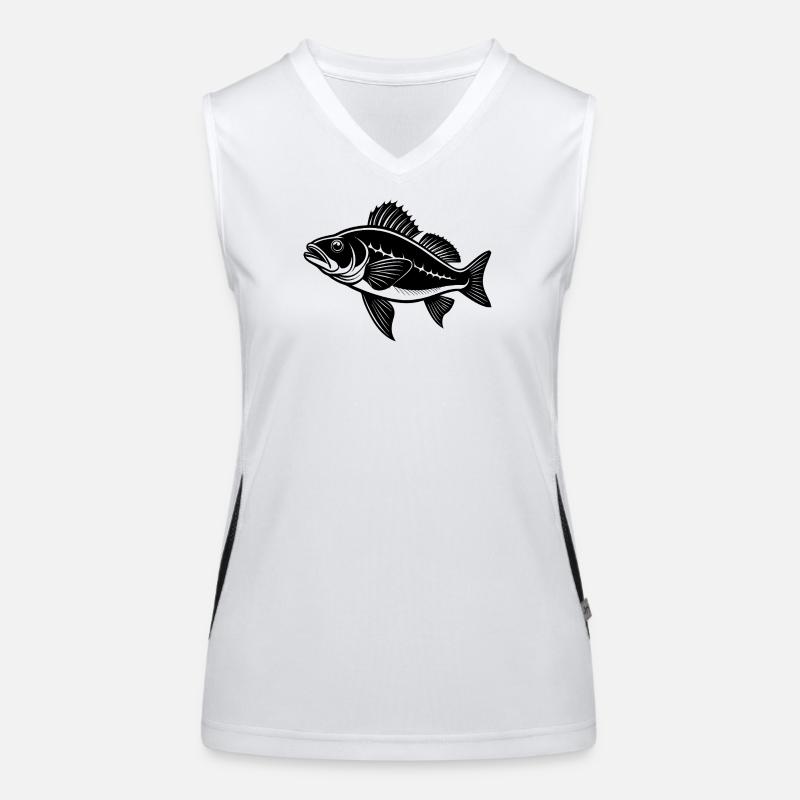 Walleye fish Women's Functional Contrast Tank Top