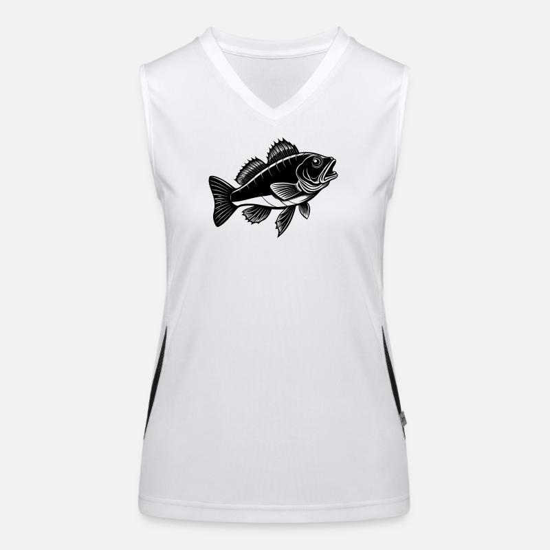 Walleye fish Women's Functional Contrast Tank Top