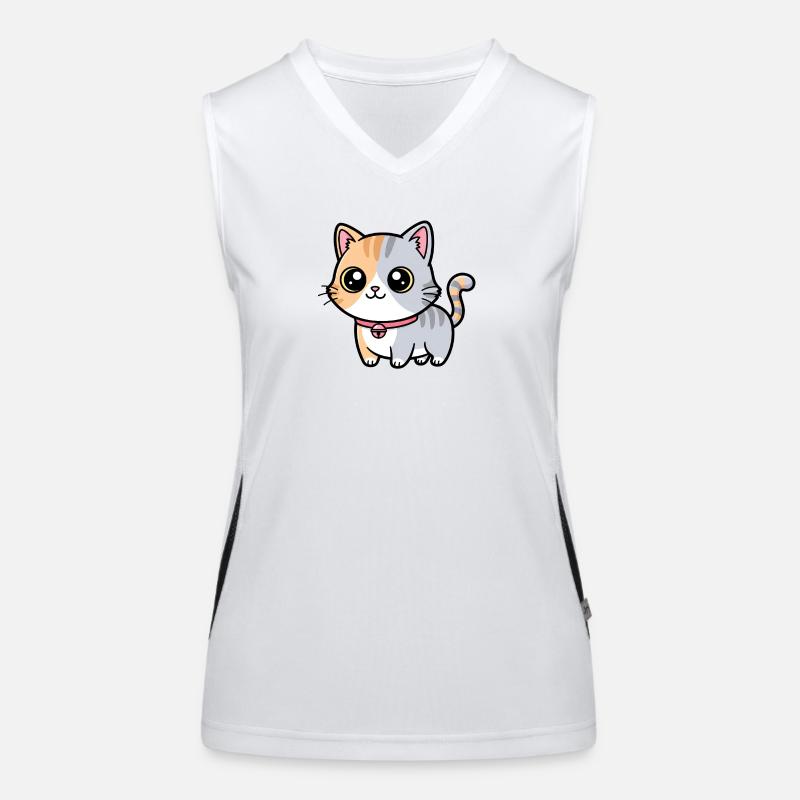 Calico-Kätzchenhalsband-Anhänger Funktionelles Kontrast-Tank Top für Frauen