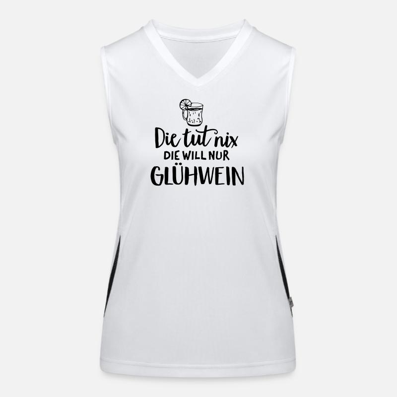 Glühwein Spruch Humor Funktionelles Kontrast-Tank Top für Frauen