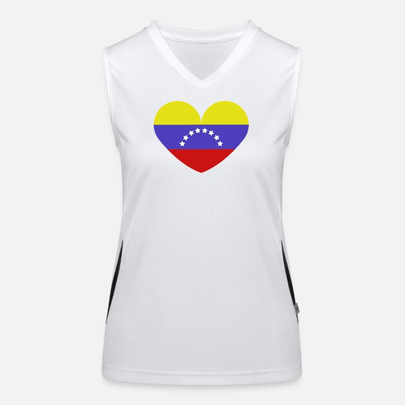 Drapeau du cœur du Venezuela Débardeur respirant contrasté Femme