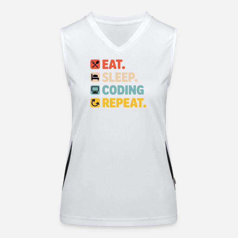 Programmiererleben Humor für Programmierer Funktionelles Kontrast-Tank Top für Frauen