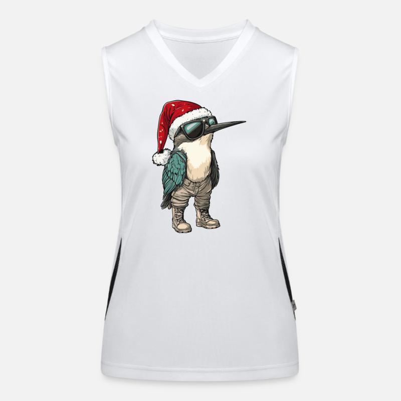 Kolibri Vogel Weihnachten Winter Funktionelles Kontrast-Tank Top für Frauen