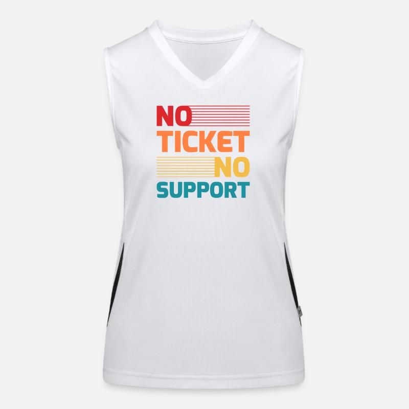 No Ticket No Support IT Hotline Administrator Nerd Funktionelles Kontrast-Tank Top für Frauen