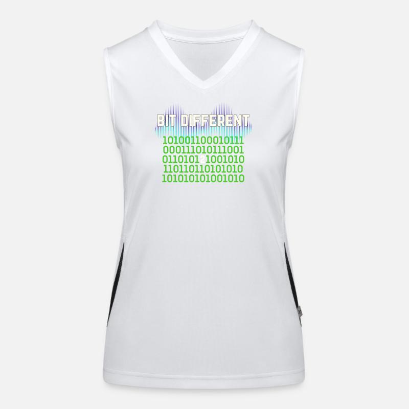 Etwas Anders – Nerdy Binary Error Design Funktionelles Kontrast-Tank Top für Frauen