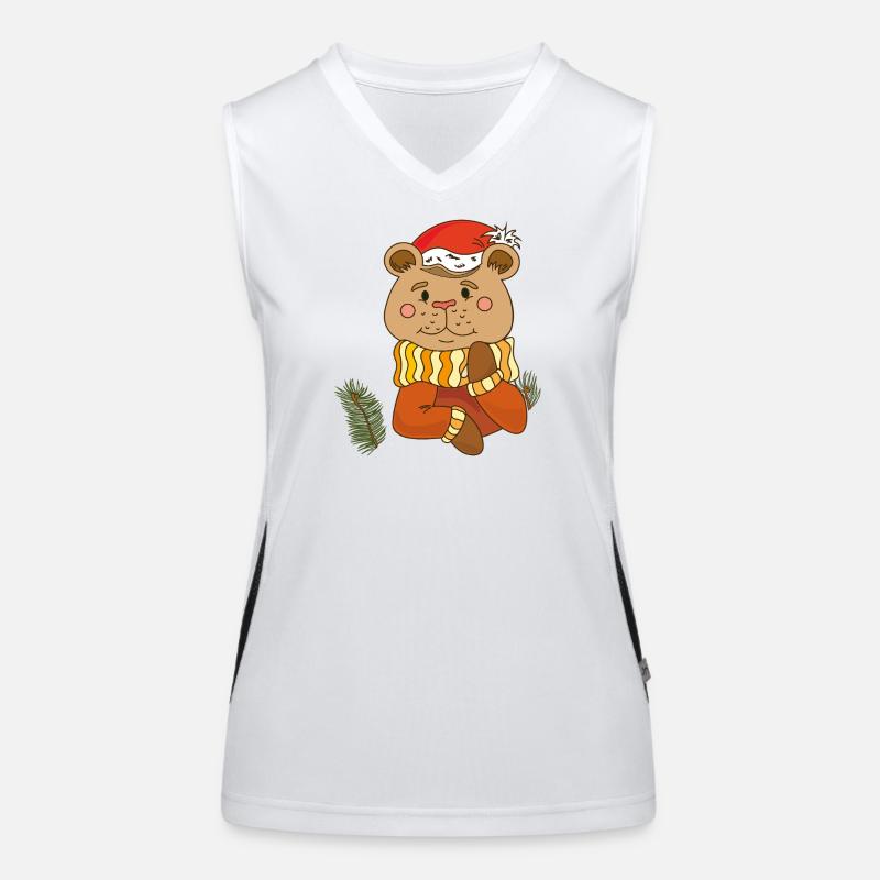Teddy Bear Christmas Women's Functional Contrast Tank Top