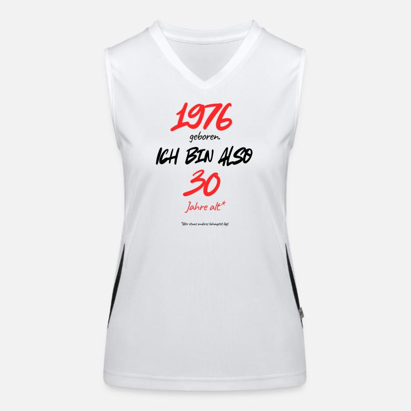 1976 geboren – immer noch 30, 50. Geburtstag Funktionelles Kontrast-Tank Top für Frauen