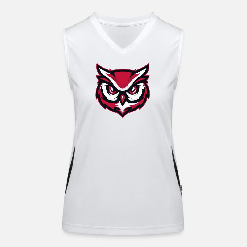 Mascot Owl Red White Women's Functional Contrast Tank Top