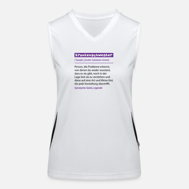 Krankenschwester Beruf Definition Spruch Geschenk Funktionelles Kontrast-Tank Top für Frauen