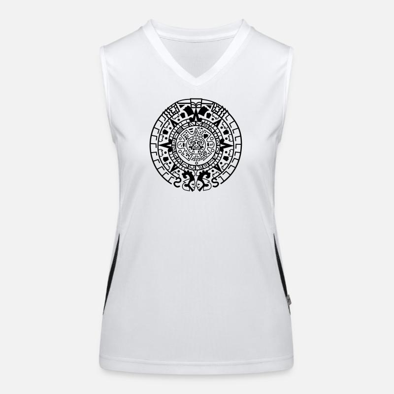 Maya Kalender Funktionelles Kontrast-Tank Top für Frauen