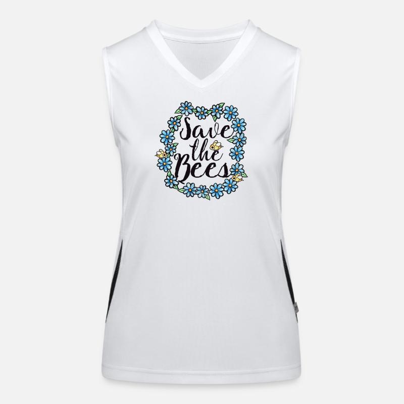 Save the Bees Floral Circle Funktionelles Kontrast-Tank Top für Frauen