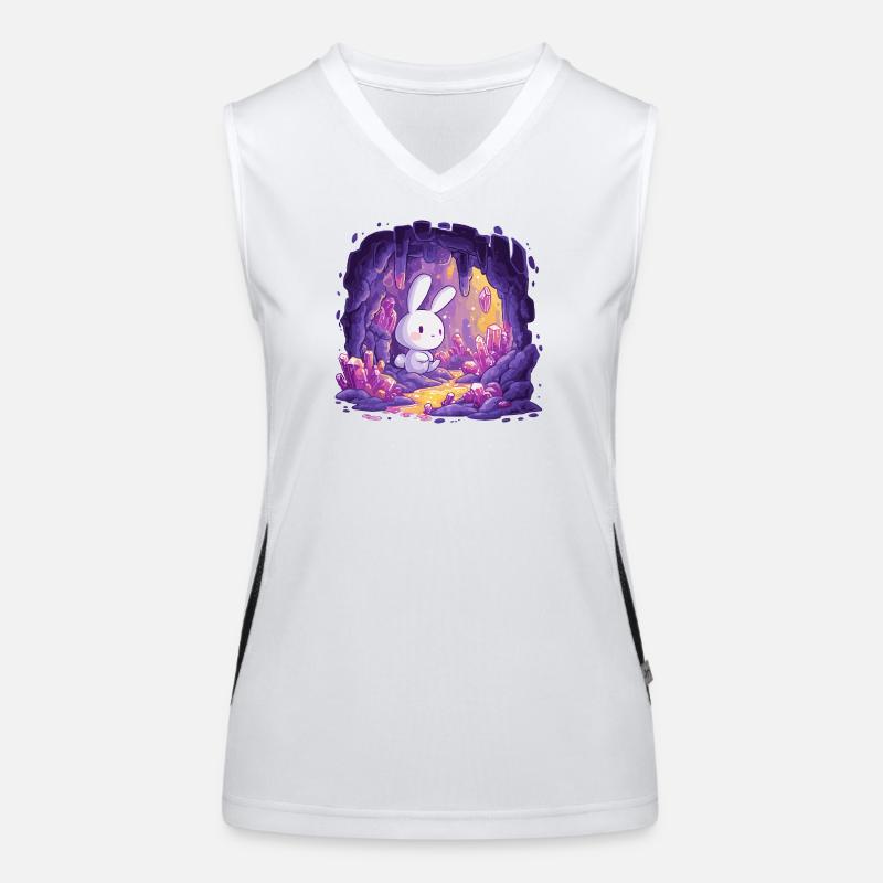 Crystal Cave Bunny in Purple Light Women's Functional Contrast Tank Top