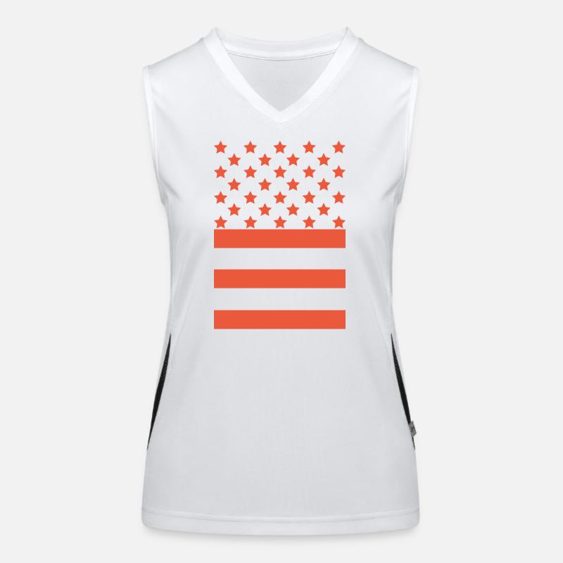 Star Stripe Graphic Pattern Women's Functional Contrast Tank Top