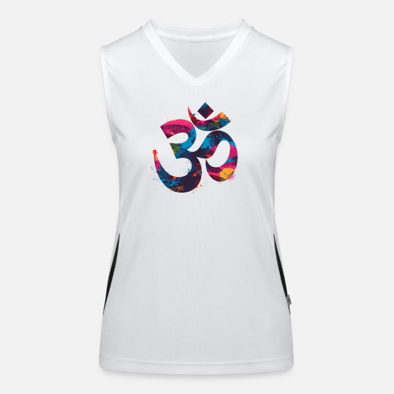 Symbole Om coloré dans le style graffiti Débardeur respirant contrasté Femme