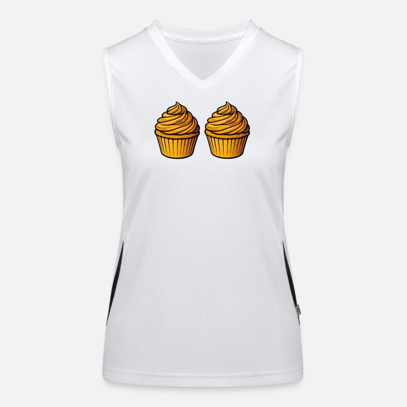Cupcake Backen Comic Funktionelles Kontrast-Tank Top für Frauen