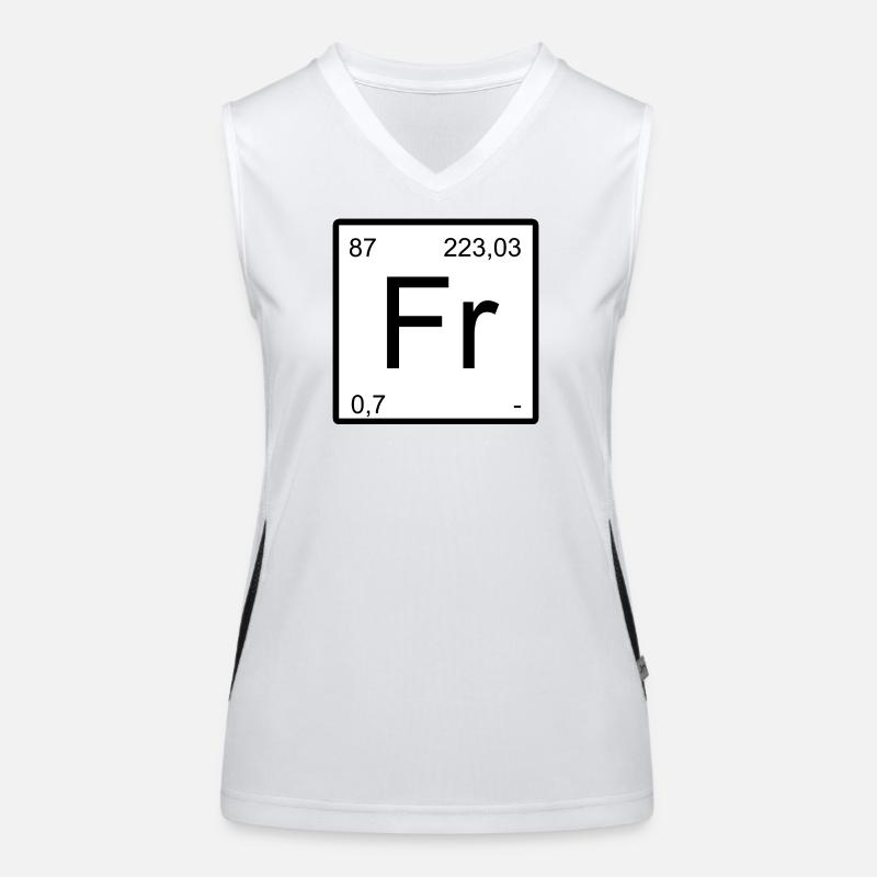Francium-Elementdesign mit Periodenzahlen Funktionelles Kontrast-Tank Top für Frauen