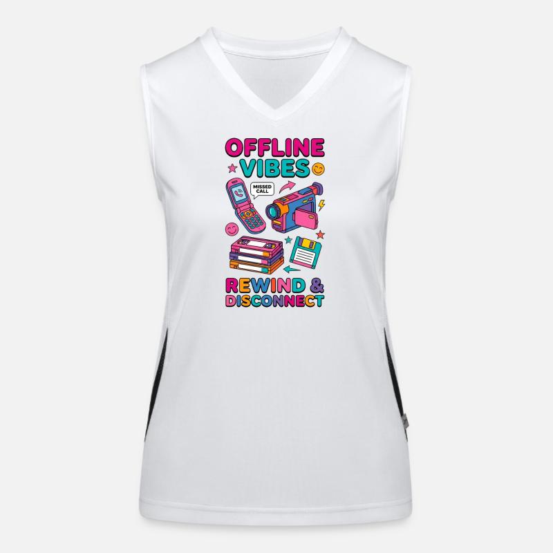 Offline Vibes - Retro 90s Vintage Tech Women's Functional Contrast Tank Top