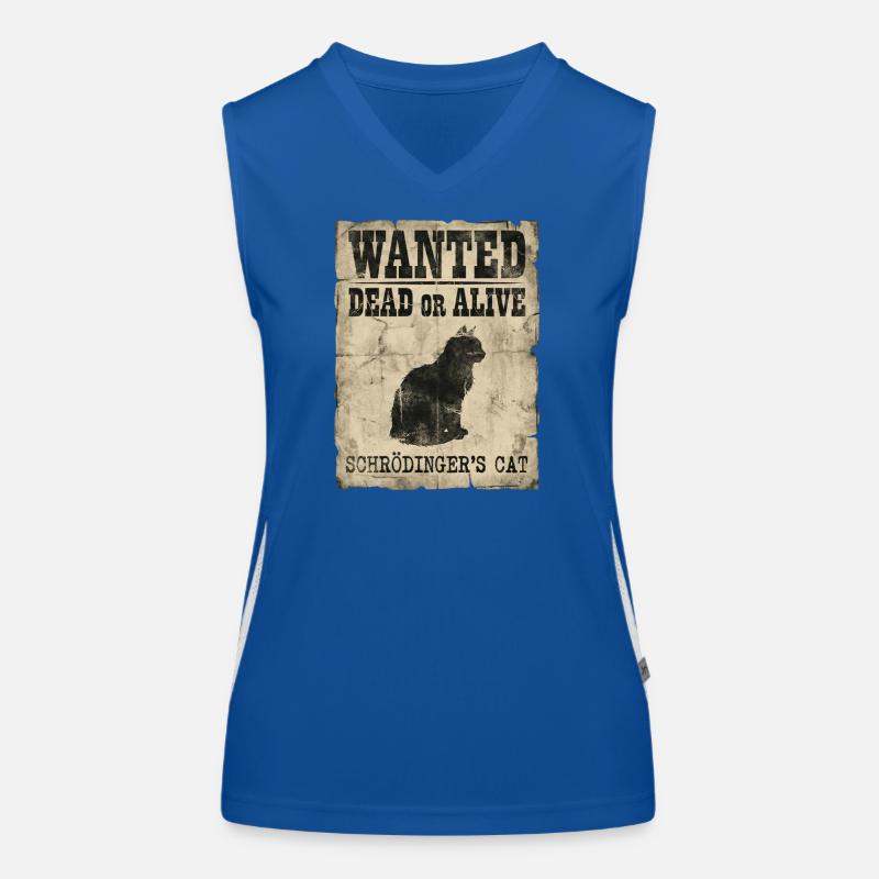 Schrödinger's Cat Wanted Dead Or Alive Physics Pun Women's Functional Contrast Tank Top