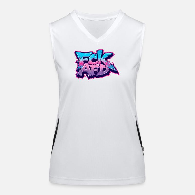 Graffiti Antifa Statement Women's Functional Contrast Tank Top