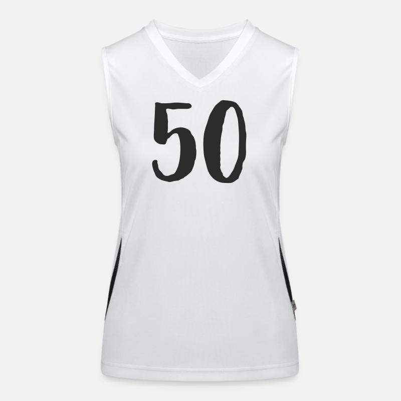 50 Hand Lettering Font Women's Functional Contrast Tank Top