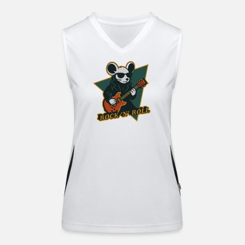 Mouse with Guitar Cool Cartoon Women's Functional Contrast Tank Top